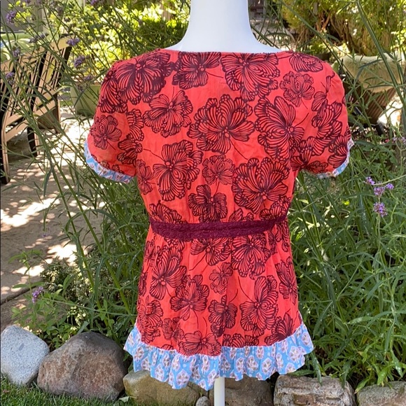 Anthropologie Red With Blue “Edmé & Esyllte” Top - Picture 3 of 6